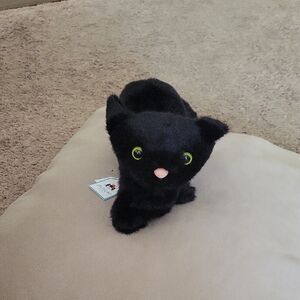 Jellycat Black Cat Plush with Green Eyes